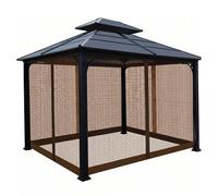 Filet de Remplacement pour tonnelle, 4 Panneaux 10x10, moustiquaire Extensible et Pliable pour Patio, Marron, Convient aux tonnelles de 118, 1 x 118, 1 Pouces