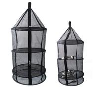 Filet de Séchage Suspendu à Quatre Couches, Pliable, Anti-déformation | Fermetures Éclair, Structure en Fil D'acier et Tissu, Noir, pour Plafond de Chambre ou Tente
