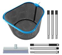 Filet de surface de 180 cm pour piscine, comprenant une brosse de nettoyage de 1,5 mètre de long