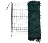 Filet de volaille, dimensions 50 mètres x 106 centimètres, couleur verte, avec 15 piquets
