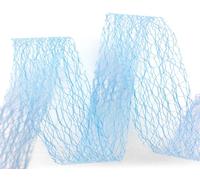 Filet décoratif, dimensions 20 m x 38 mm, bleu clair, en polyester