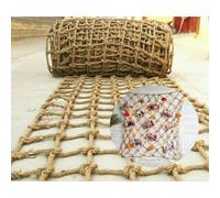 Filet Décoratif en Corde,Filet en Jute et Chanvre Naturel,Corde de Chanvre de 6 mm D'épaisseur,Filet de Protection pour Balcons, Escaliers, Clôtures, Jardins et Aires de Jeu(Size:0.5mx3m(1.6x9.8ft))