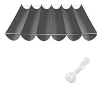 Filet d'ombrage 2.8 x 3 m Anti-Déchirure Coupe-Vent Rétractable Vague Voile d'ombrage avec Oeillets et Cordons pour Jardin Terrasse Extérieur Pergola Balcon Patio, Gris Foncé