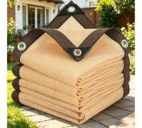 Filet d'ombrage 495 x 690 cm Résistant Aux UV et Au Vent Bloquer Les Rayons UV, avec Œillets Voile Ombrage Ajourée Tissu pour Serre Jardin Couverture Potager Terrasse, Couleur Crème