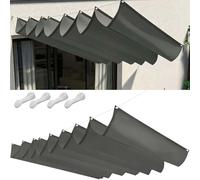 Filet d'ombrage 85x500cm Imperméable, Protection UV Solaire Pergola Toile Rétractable Tailles Personnalisables, avec Cordes Fixes pour Jardins Terrasse Pergola, Gris Clair