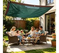 Filet d'Ombrage 90% Anti UV avec Œillets, Toile HDPE Respirante Renforcée, Protection Extérieure pour Serre Jardin Plante Balcon Piscine Carport Pergola(Dark Green,3x3m)