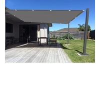Filet d'ombrage avec Oeillets et Cordons 4 x 8 m Tissu Polyester UV Protection avec Oeillets Toile Imperméable pour Jardin Terrasse et Balcon, Gris Clair