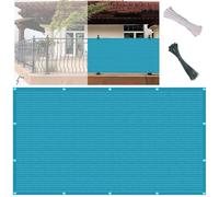 Filet d'ombrage durable résistant aux intempéries avec œillets, cordon et attaches de câble, pour jardin, terrasse, extérieur, bleu, 55 x 900 cm