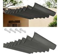 Filet d'ombrage Extérieur 60x420cm Protection UV 98%, Indéchirable Toile d'ombrage pour Pergola Tailles Personnalisables, avec Cordes Fixes pour Balcon Terrasse, Gris Clair