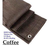 Filet d'ombrage HDPE, protection 90-95% UV, tailles adaptables, café, 1.5mx6m