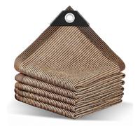 Filet d'Ombrage Marron 90% avec Œillets, Toile d'Ombrage PEHD Respirante pour Pergola Terrasse Jardin Serre Balcon, 2m 3m 4m 5m 6m 8m 10m Brise-Vue Extérieur pour Poulailler Chenil(2x4m)