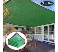 Filet d'ombrage - Non spécifié - 3 x 6 m - Protection anti-UV - Couleur verte - Densité 8 mailles