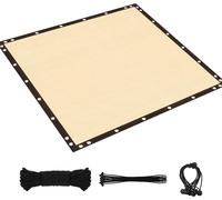 Filet d'ombrage pour jardin, terrasse ou pergola - Protection UV 90 % - Respirant, perméable à l'eau - Bords renforcés avec œillets - Beige - 4x5 m