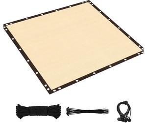 Filet d'ombrage pour jardin, terrasse ou pergola - Protection UV 90 % - Respirant, perméable à l'eau - Bords renforcés avec œillets - Beige - 4x5 m