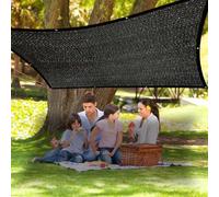 Filet d'ombrage, protection de zone, clôture de jardin, couverture végétale carrée, protection de terrasse, protection solaire pour la plage, protection UV pour voiture, noir, lot de 2 x 5