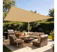 Filet d'ombrage Rectangulaire 130 x 800 cm Respirant Filet d'ombrage Perméable à l'eau avec Œillets pour Couverture Végétale Serre Jardin Pergola Patio Lawn Pet House, Jaune Sable