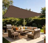 Filet d'ombrage Rectangulaire 140 x 800 cm Respirant Filet d'ombrage Perméable à l'eau avec Œillets pour Couverture Végétale Serre Jardin Pergola Patio Lawn Pet House, Brun