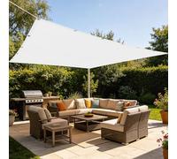 Filet d'ombrage Rectangulaire 90 x 500 cm Respirant Filet d'ombrage Perméable à l'eau avec Œillets pour Couverture Végétale Serre Jardin Pergola Patio Lawn Pet House, Blanc