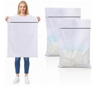 Filet Linge Machine à Laver,Lot de 2 Sac de Lavage Grand 60x90 cm | avec Fermeture,pour Draps,Oreillers,Doudounes,Rideaux,
