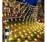 Filet Lumineux LED 2x2M Blanc chaud intensité variable Convient pour les fêtes intérieur extérieur Filet lumineux à LED 200 LEDs