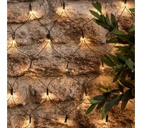 Filet Lumineux Solaire de 1 x 1 m, à 100 LED Blanc Chaud Rechargeable par USB