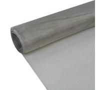 Filet moustiquaire en acier inoxydable 201 - Pour fenêtres - Rouleau de 100 x 500 cm - Maille fine pour protection contre les insectes - Fixation par velcro - Couleur : argent