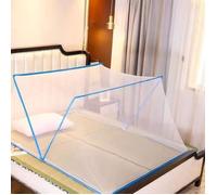 Filet Moustiquaire Pliable Sans Fond 190x160 cm Bleu - Rangement Facile Pour Lit Étudiant Dormitor Maison Voyage