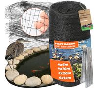 Filet Oiseaux Filet de Protection - 2 x 20 m Filet Anti-Oiseaux pour étang 20 g/m²-Noir, Filet Protection Maille Fine pour Bassin, Arbres, fruitiers