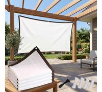 Filet Ombrage Exterieur Blanc Imperméable, 4x4 4x5 4x6m Toile Ombrage Jardin Taux 70%, Brise Vue Cloture avec Cordes Fixation, Protection Solaire Et Plantes Efficace(10x14m)