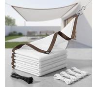 Filet Ombrage pour Serre Blanc Imperméable, Toile Ombrage Exterieur Taux 70%, Brise Vue Cloture avec Cordes Fixation, 3x3 3x4 3x5m Protection Solaire Anti UV Plantes(8x10m)