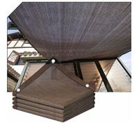 Filet ombrage UV 3x5m résistant chaleur coupe-vent avec oelets marron