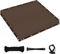 Filet pare-soleil pour jardin, pergola & terrasse - Protection UV 90% - Filet d'ombrage respirant avec oeillets - Couleur café - 3×3 m