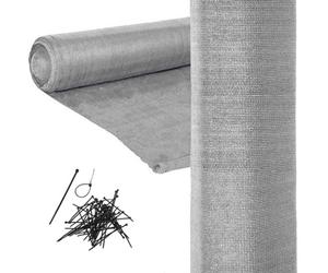 Filet pare-vue - rouleau de filet d'ombre - 90 pour cent - 1,5 x 50 m - tissu pare-soleil - filet pare-vue - gris - kit de fixation inclus - jardin