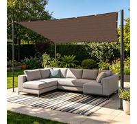 Filet Protection Solaire 140 x 360 cm Vent et Perméable à l'eau Tissu D'Intimité Plusieurs Tailles pour Potager, Serre, Balcon, Terrasse, Pergola, Patio, Brun
