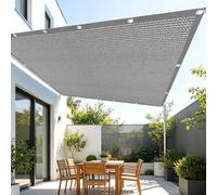 Filet Protection Solaire 3 x 5 m Protection Solaire Voile d'ombrage Rectangulaire avec Œillets pour Potager, Serre, Balcon, Terrasse, Pergola, Patio, Gris Clair