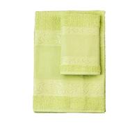 Filet - Set Serviettes avec Invité avec Insert en Toile Aida à Broder, Réalisé en Eponge de 100% Coton, Doux et Absorbant, Doux sur Peau, 100% Made in Italy, Teinte Unie, Couleur Vert