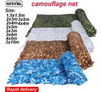 Filets de Camouflage 1.5m x 1m 4m x 5m, blanc, bleu, Beige, désert pour la chasse, maille cachée, auvent extérieur, jardin, ombrage, Gazebo black