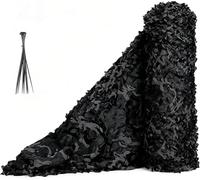 Filets de Camouflage Noir 1.5x8.5m,Filets de Camouflage pour la Chasse et Le Camping, Filets d'ombrage, parapluies, décorations, bâches de Protection, Housses de Voiture - Tissu Oxford 210D