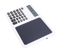 FILFEEL Calculatrice Parlante Multifonctionnelle avec Grand écran à 12 Chiffres, Batterie Rechargeable, Bloc-Notes intégré de 7 Pouces et Touches ABS Sensibles pour l'école, Les Affaires, Les (White)