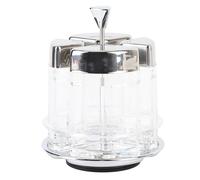 FILFEEL Ensemble de 4 Pots à Condiments de Cuisine Rotatifs avec 2 Bouteilles d'assaisonnement Transparentes de 150 Ml et 2 X 80 Ml pour Huile, Sel, Vinaigre, épices - Comptoir Peu Encombrant