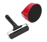 FILFEEL Ensemble de Rouleaux d' Professionnels - Rouleau Brayer en Caoutchouc 2 Pièces avec Acier Inoxydable et Poignée Ergonomique en Plastique pour l' en Bloc, la Linogravure, l'estampage et les
