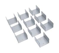 FILFEEL Fixations pour Poteaux en Bois - 10 Pièces en Acier galvanisé en Forme de U - Pinces pour Panneaux de Clôture Antivol et Anti-vibrations pour Poteaux en Béton et en Bois - - Attaches de (50MM)