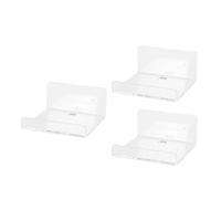 FILFEEL Petites étagères Flottantes en Acrylique, 3 Pièces, étagère de Rangement Murale avec Vis et Adhésif sans Perçage pour Plantes, Photos, Appareils Photo, Décor (Transparent)