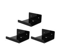 FILFEEL Petites étagères Flottantes en Acrylique, 3 Pièces, étagère de Rangement Murale avec Vis et Adhésif sans Perçage pour Plantes, Photos, Appareils Photo, Décor (Black)