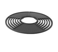 FILFEEL Plaque de Gril Ronde en Fonte de 42 Cm avec Revêtement Antiadhésif en émail - Grille de Gril Double Fonction Intérieure et Extérieure et Plaque Plate pour Barbecue, Camping et Cuisinière