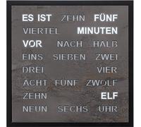 Filius 0402-4 Horloge murale à mots Horloge à mots carrée Anthracite 40 cm