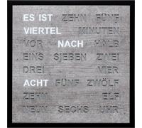 Filius 0402-7 Horloge murale à mots Horloge à mots carrée gris béton 40 cm