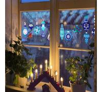 Film adhésif double face pour fenêtres - Décoration de Noël - Film protecteur anti-UV pour vitres - Matériau durable - Protection de l'intimité - Décoration d'intérieur