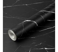 Film adhésif imitation marbre noir et blanc, vendu au mètre – 60 cm x 10 m