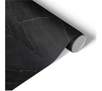 Film adhésif Marbre foncé 50x100 Revêtement pierre noire vinyle autocollant mat décoration luxe plan de travail cuisine durable